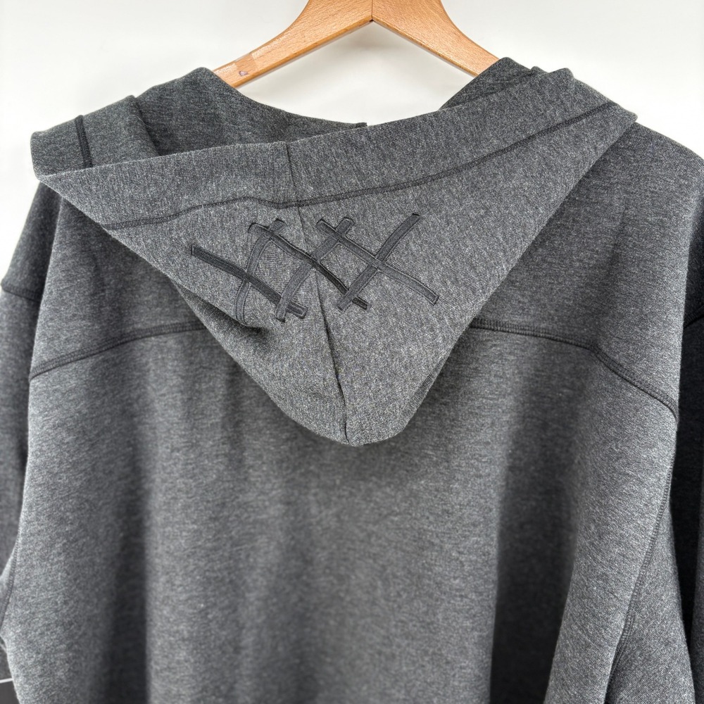 Rhone Men's Black Heather Cotton Blend Heritage Midweight Hooded Robe S/M NWT - Picture 4 of 12
